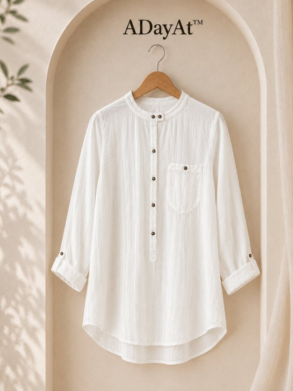 Free People White Rayon Boho Tunic Top High Low Hem Long Sleeve Oversized S